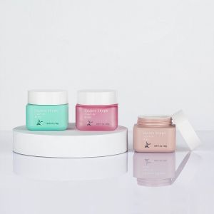 Square Shape Amber Cream Packaging Jar Personal Care Container 50g