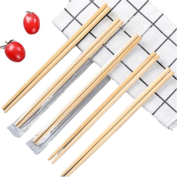 Customized Logo Natural Color Round Disposable Bamboo Chopsticks for Bulk Orders