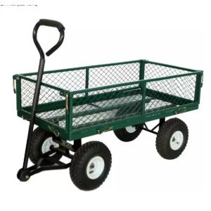 China 300kg Load Capacity Portable Steel Iron Utility Trolley for Garden Tools and Storage on sale