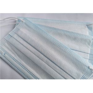 Blue Colur 3 Ply Non Woven Face Mask , Anti Pollution Earloop Medical Mask