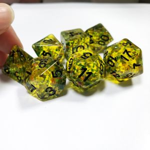 Yellow flash Resin Boarding Dice Set dnd dice