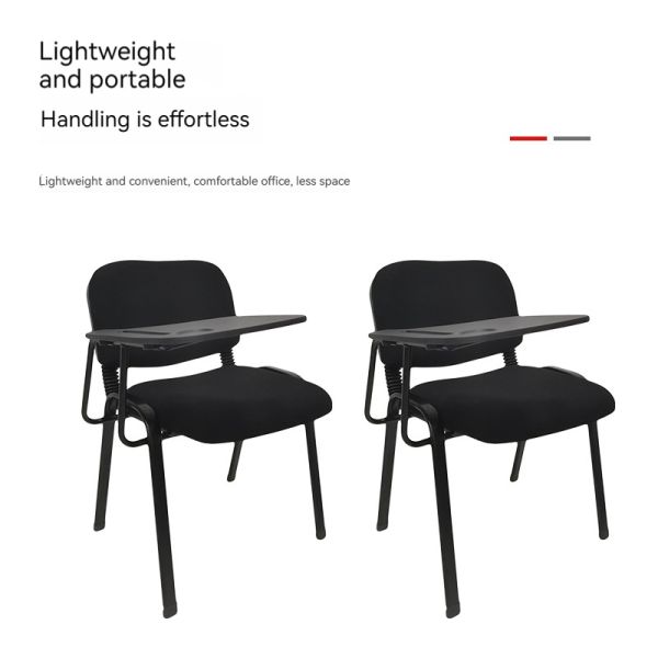 Staff Office Employee Chair Blue Fabric Training Chair with Writing Board