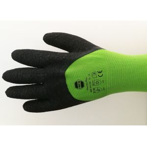 Acrylic Liner Crinkled Latex Coated Gloves Double Dipping Palm Pattern