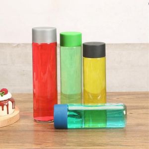 ISO9001 10.5oz To 26.5oz Crystal Glass Bottles Clear For Juice Beverage Cold