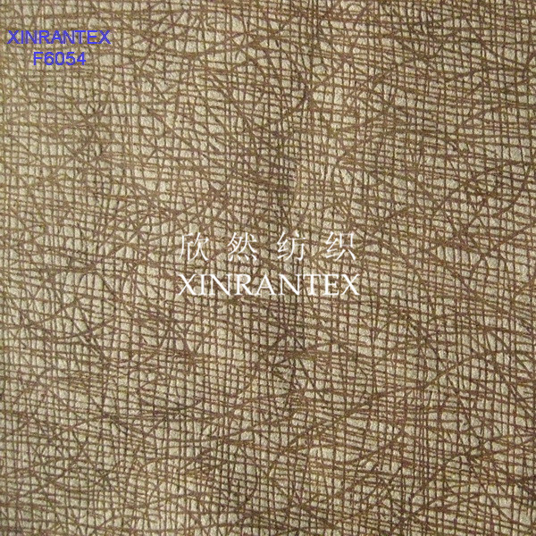 F6055 micro fibre suede fabric embossed finihsing for fake leather cloth