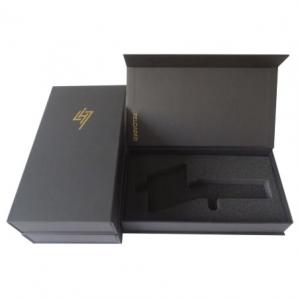 Cheap Book Style Black Sponges One Piece Gift Box Magnetic Jewelry Boxes for sale