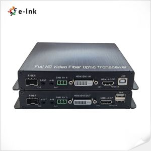 China Fiber Optic Extender DVI KVM RS232 Audio GPIO 60km 1080P HDCP on sale