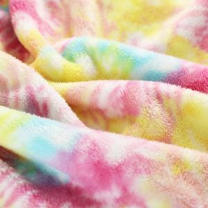 Tie Dyed Rainbow Garment Soft Sherpa Fabric 240gsm 150D