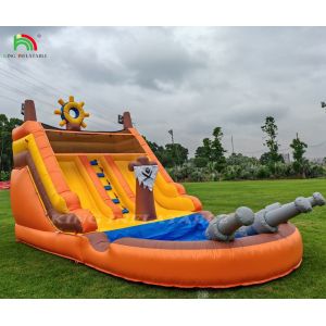 Commercial Double Lane Inflatable Water Slides With Pool For Kids Water Slide