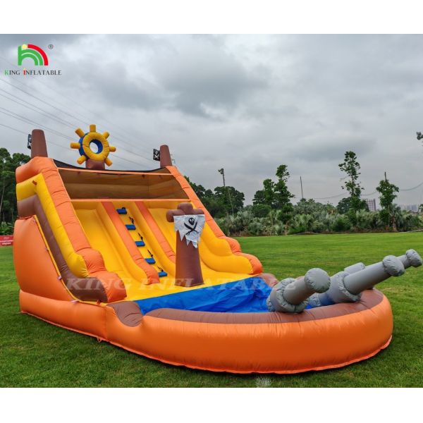 Commercial Double Lane Inflatable Water Slides With Pool For Kids Water Slide Inflatable