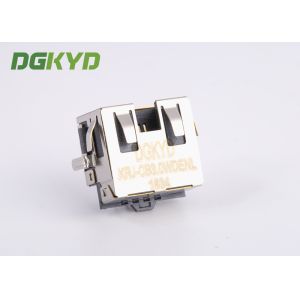 SMT Sinking Board Shielded RJ45 Jack Single Port With EMI Fingers , Low Profile