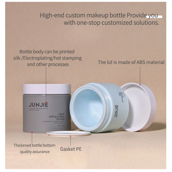 Custom Beige White Body Scrub Jar Packaging 200g 150g 120g 100g Empty Luxury Cosmetic Hair Mask Jars with Lids