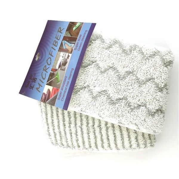 Quality White Color W Shaped Microfiber Wet Mop Pads With Hard Silk 480gsm Fabric wholesale