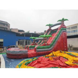 Digital Printing Tree Inflatable Castle Slide With Pool Customized Color