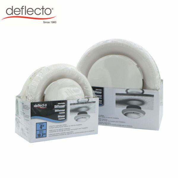Quality Deflecto 6'' 150MM Adjustable Ceiling Diffuser White Plastic Air Valve Retail Package wholesale
