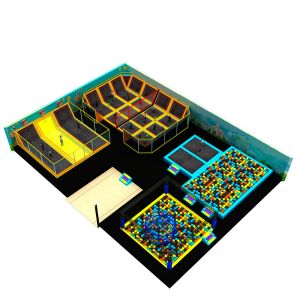OEM soft play area for toddlers Galvanized Metal With Trampoline Park