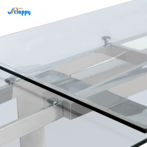 Contemporary DT-31120 Adjustable Glass Dining Table KD Type With 2000mm Size
