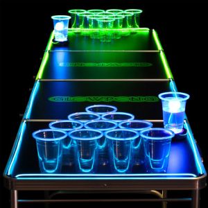 Folding Portable Beer Pong Table for Outdoor Garden Bar Bistro Cafe Patio Party