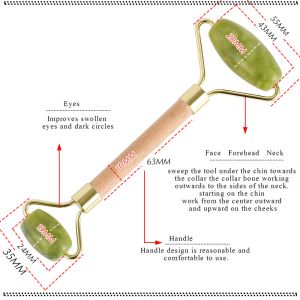 Puffy Eyes Double Jade Roller Stimulating Blood Flow Green Roller For Face