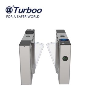 Half Height Flap Barrier Turnstile 100-240V Security IC ID QR RFID Card Reader