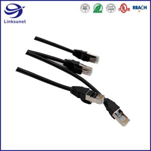 Custom Signal Wire Harness with RJ45 8pin Golden - Plated Crystal head Connector