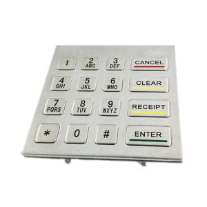 Cheap Panel Mounting Access Control Metal Numeric Keypad For Self Service Kiosk 16 Keys for sale