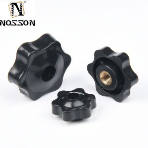 Custom M5 M6 M8 M10 M12 Plum Bakelite Hand Tighten Thread Star Nuts Handle with