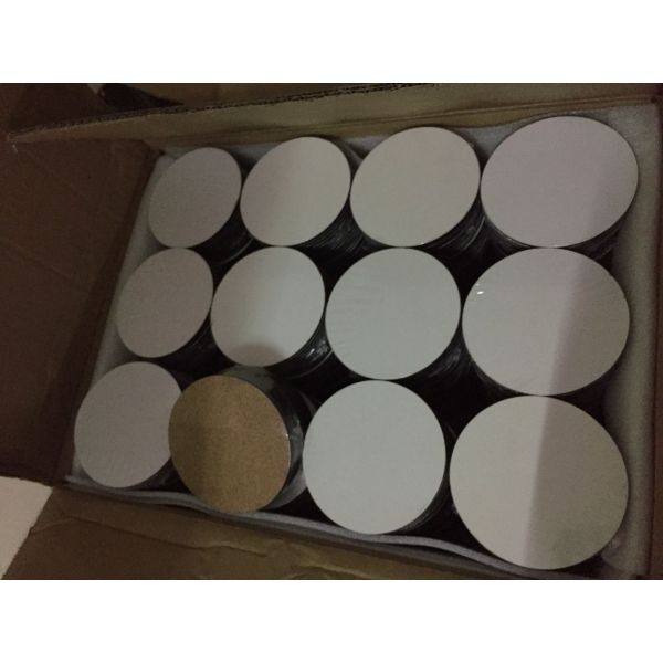 China Sublimation Blanks MDF Drink Coasters Wholesle with Cork Back- 4" Round Shape