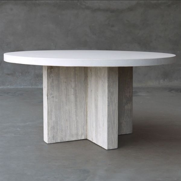 Outdoor Fiber Cement Furniture GRC Concrete Table With Sturdy Legs