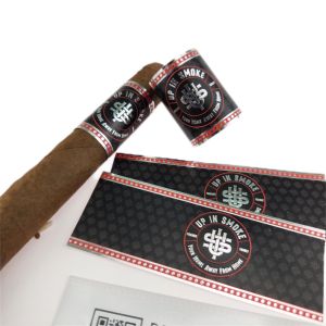 Luxury Cigar Label Printing Embossed Texture Custom Vinyl Stickers Self Adhesive