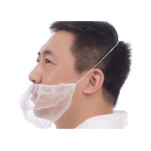 Breathable Anti Dust Single Elastic Nonwoven Beard Cover 10gsm