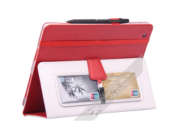 Smart Polyurethane iPad Case with Pen Slot for iPad 2/ the New iPad, Micro Fiber