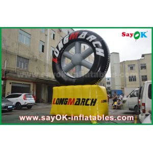 PVC Outdoor Advertising Inflatable Tire Model With Customized Logo Printing