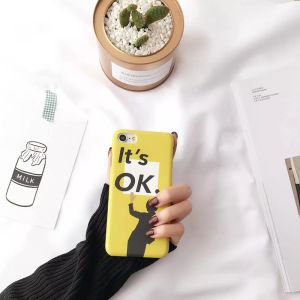 Soft TPU English Word It is OK Cartoon Image Back Cover Cell Phone Case For
