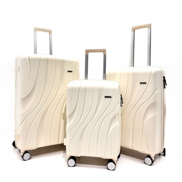 PP Material Lightweight Suitcase with Large Capacity and Aviation Aluminum Pull Rod for Travel