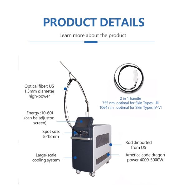 Alexandrite 755nm Nd Yag Laser Machine Ce Approval