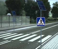 1000 Meters Solar Pedestrian Crossing Sign
