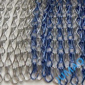 Space Divider Metal Chain Link Curtains Fly Screen Curved Andulated