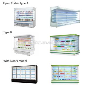 White Led Adjustable Shelf Lighting Multideck Open Chiller