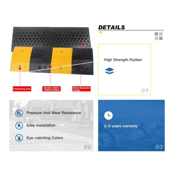 HUA QUN Parking Speed Bumps Yellow And Black Road Bumps And Humps