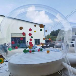Outdoor Transparent bubble house with balloons Wedding Party bouncy bubble house