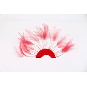 Dyed Stripped Hackle Feather Fan , Chicken Feather Hand Fan 10x15cm