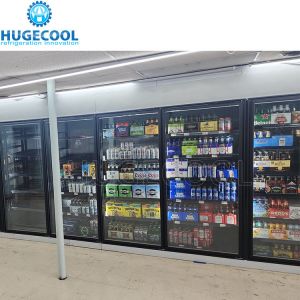 Optimal Cooling L Shape Cooler Room With Low E Glass Door And T8 LED Light CE Certified