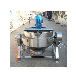 Automatic Gas He Ating Jacketed Kettle With Mixer Boiler To Cook Beans