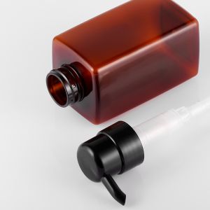 Clear Cosmetic Lotion Bottle , 41mm Square Lotion Pump Bottles