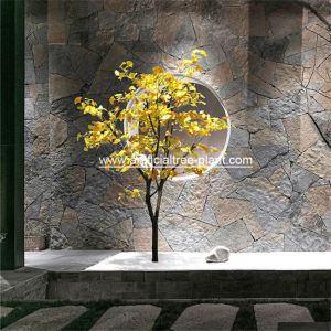 Small 1.75m Artificial Ginkgo Tree Yellow Leaf Store Decoration Corrosion