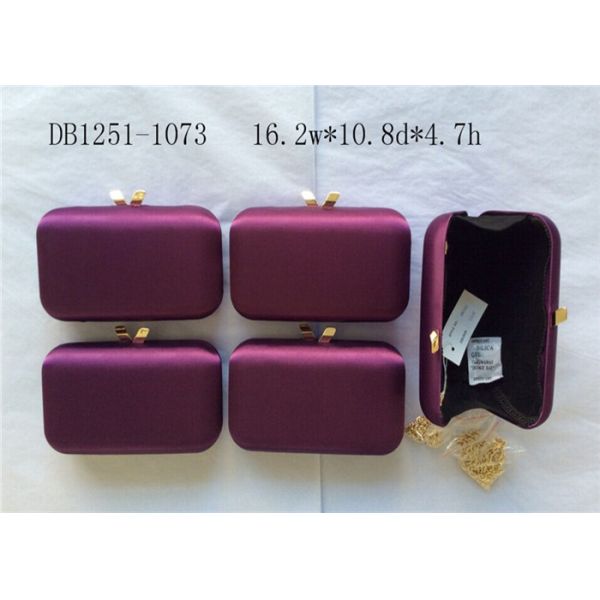 Quality Customized Recyclable Womens Satin Clutch Bag Two Magnet Metal Hook wholesale