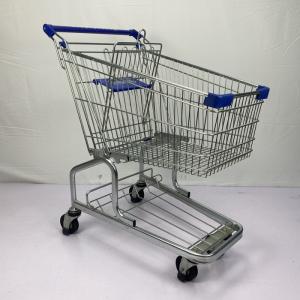 China German Style 100L Regular Trolley With Blue Plastic Parts Zinc And Powder Coating For Convenient Grocery Store on sale