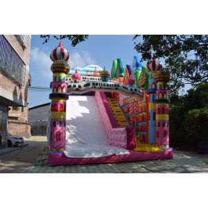 Simple Classic Commercial Inflatable Water Slides / Colourful Inflatable Dry Slide