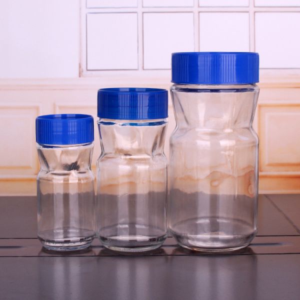 Quality Clear 200ml 780ml Empty Glass Coffee Jars With Plastic Lid wholesale